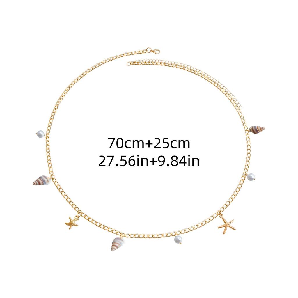 European & American Beach Resort Pearl and Starfish Waist & Body Chain
