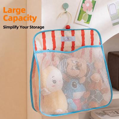 Hanging Mesh Storage Bag Wall Mounted Underwear Socks Organizer Macaron Color Closet Hanging Pouch For Home Bedroom