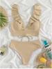 Multicolor Ruffle V-Neck High Waist Bikini - Women's European & American Beach Swimwear