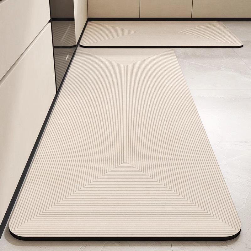 Set de Alfombrillas de Cocina Modernas Minimalistas de Tierra de Diatomeas - Absorbente de Agua y Aceite, Almohadilla Antideslizante para Pies