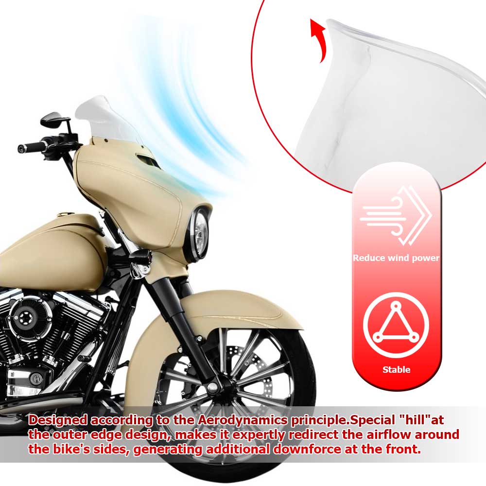Motorcycle Accessories 9" Windshield Front Windscreen Wind Deflectors ABS Plastic For Touring Street Glide Special FLHXS 2014-23