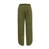 Women's Slanted Pocket Elastic Waist Cropped Pants Casual Cotton And Linen Pants
