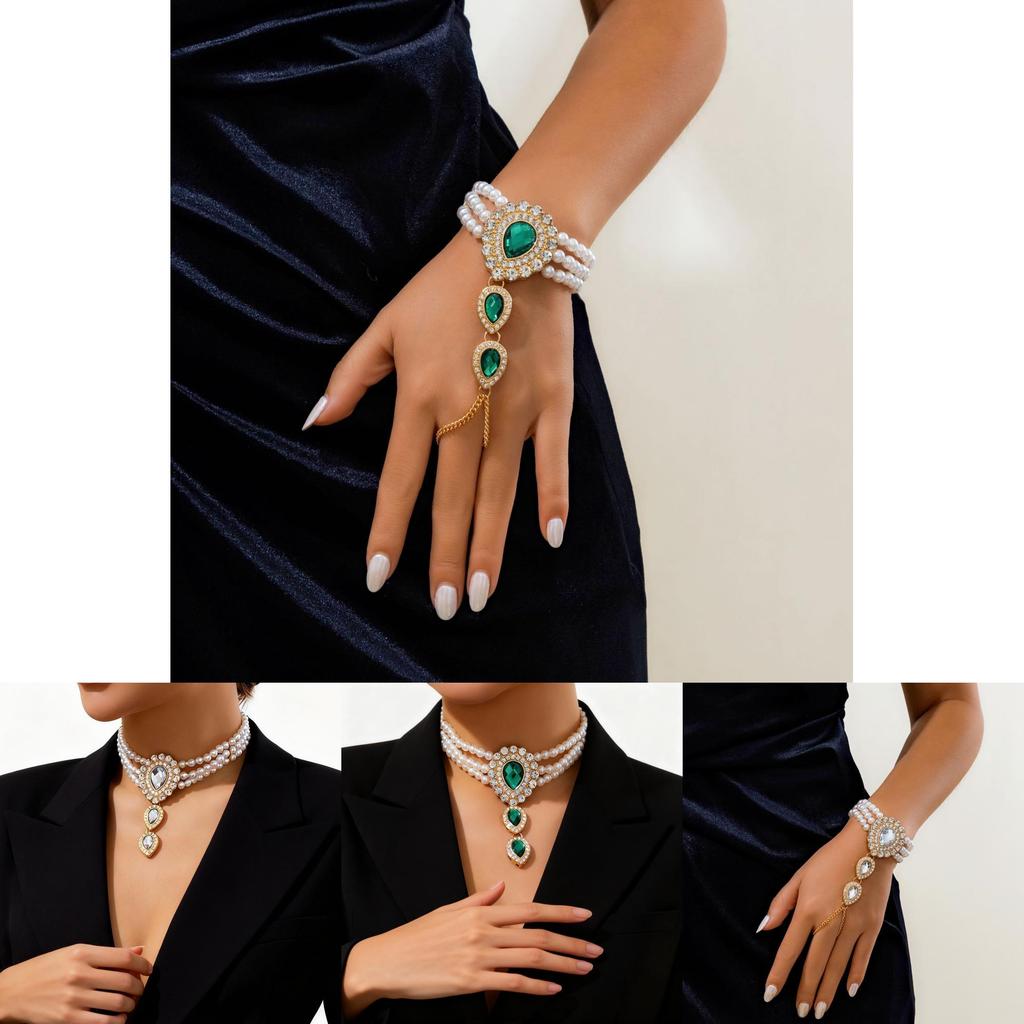 Vintage Pearl Choker Necklace With Geometric Design For Women And Men