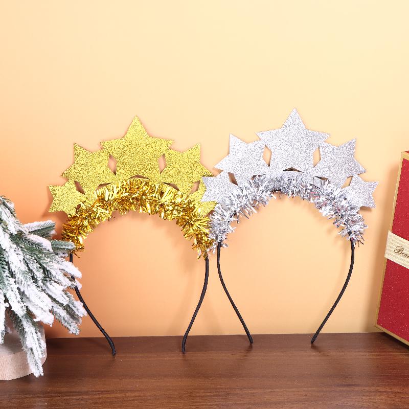 Christmas New Year Party Headband Glitter Star Hair Hoop Hair Accessories Carnival Tinsel Hair Bands Decoration