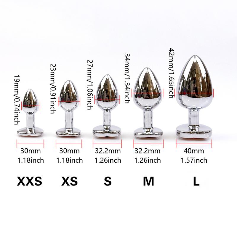 Heart-shaped metal anal plug  Beginner's anal plug  Anal massage dilator  Adult couples sex toy  Masturbation stimulation tool
