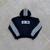European and American retro striped loose unisex street hip-hop personality patch embroidered hoodie