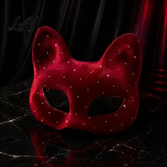 Lightweight Eye Masque for Theme Parties Cat Masquerade Masque Sparkly Sequins/Velvet/Black Half Face Stylish Costume Events Women Men Halloween