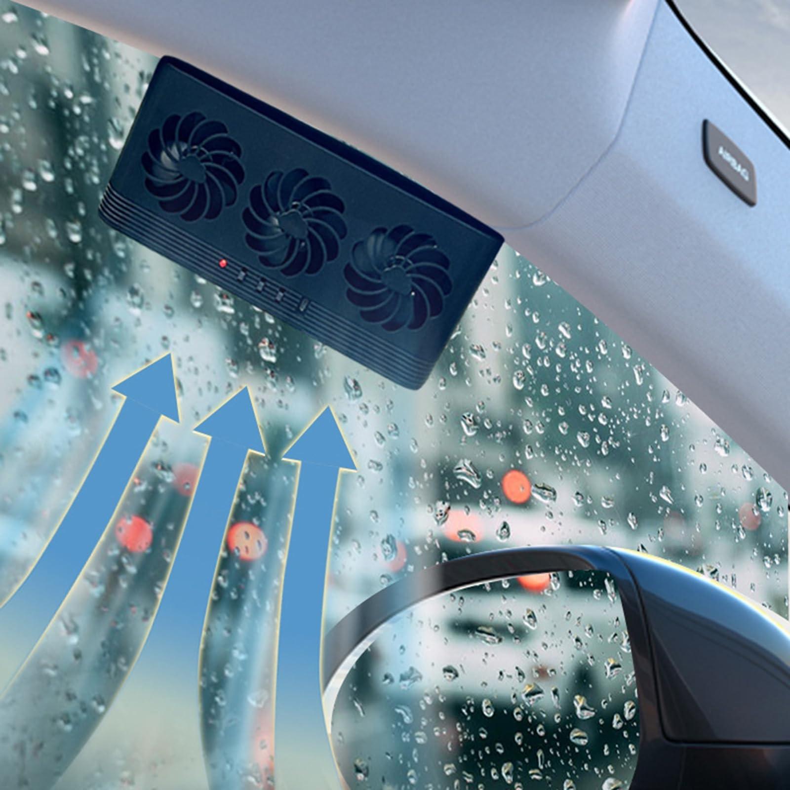 

Car Solar Powered Window Exhaust Fan Vehicle Ventilation Fans Car Radiator Fan Cars Window Vent with Three Outlets one size чёрный