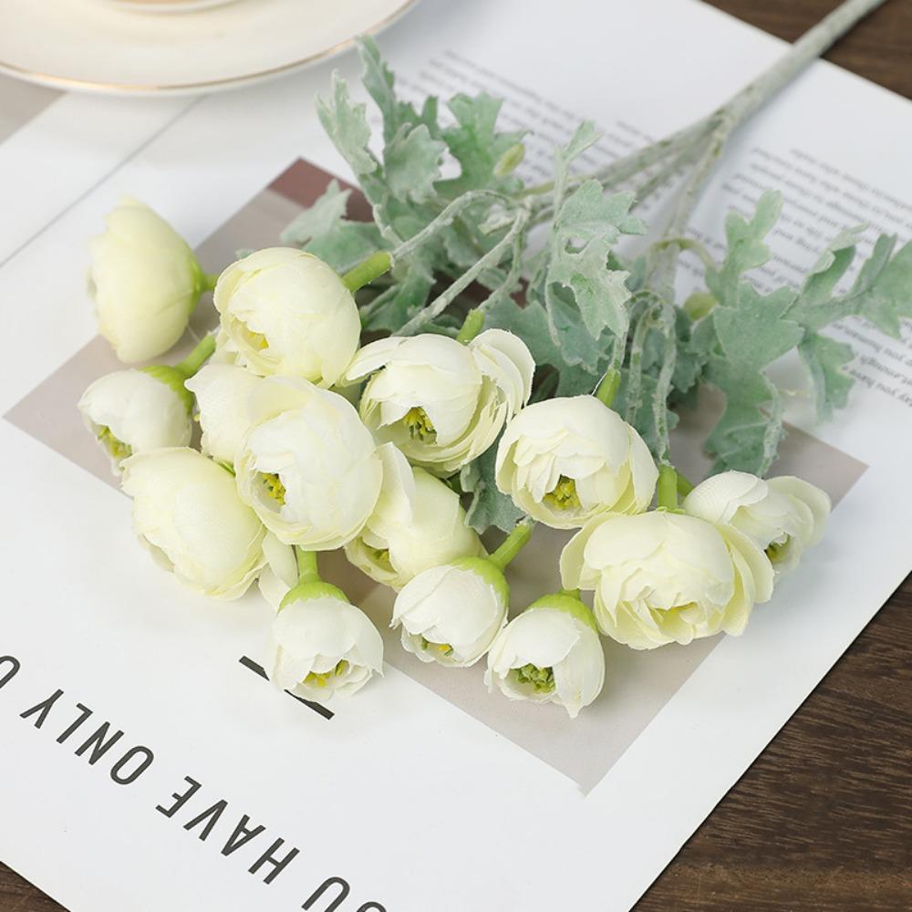 Multicolor Simulation Camellia Flower 15 Heads Faux Flower  Wedding Ornament