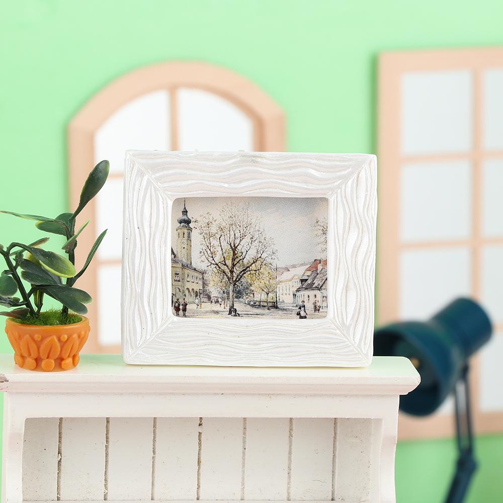 1:12 Scale Dollhouse Miniature Oil Painting Vintage Character Landscape Picture Mini Photo Frame Dollhouse Wall Mural Ornaments