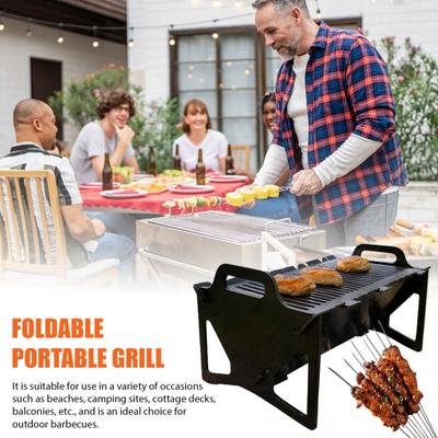 Slot Grill Collapsible BBQ Grill Tool-Free Setup Portable Camping Grills for Camping Tailgating RV Outdoor Cooking