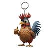 6pcs  Cartoon Chicken Keychain Decorative Backpack Accessory Christmas Keyrings