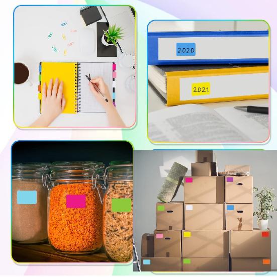 Tallew 2800Pieces 10 Color Coding Labels Rectangle Colored Stickers Assorted Removable Stickers for Classrooms Offices Labeling Marking(0.5" X 0.75")