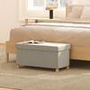 Foldable Storage Bench End of Bed Volume 67 L Load Capacity 120 Kg with Lid 76L X 38l X 38H Cm Cream