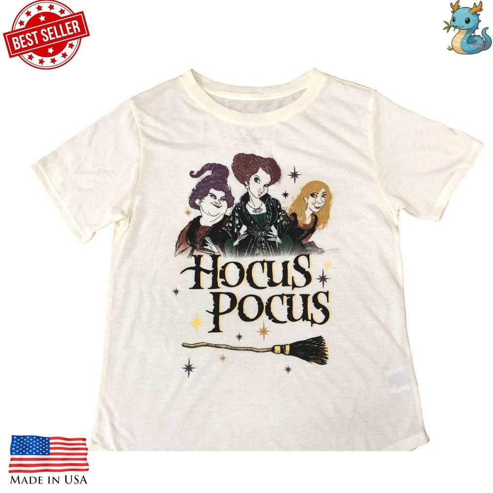 

Spooky Season Hocus Pocus Tee Funny Witch Parody Cartoon Halloween Shirt Unisex T-Shirt M