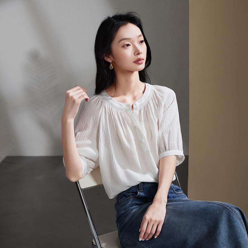 SOFSIL French Style Silk Puff Sleeve Blouse