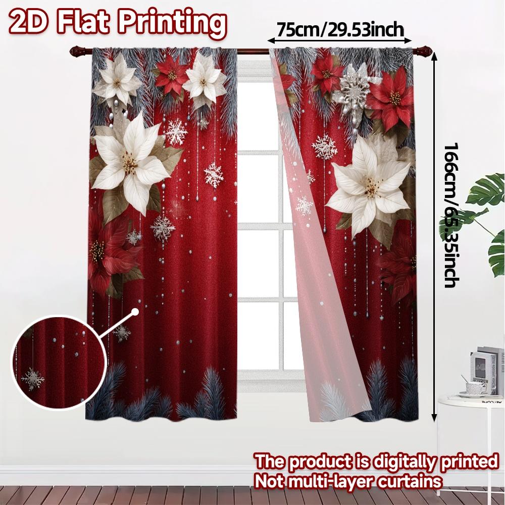 2D Flat Printing  JIT 2pcs   Curtains (Without Rod) Festive Curtains Modern Curtains&Window Treatment Prints Light Filtering