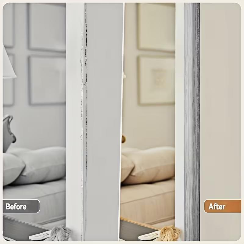 1PC 3meters/118.11in Self-Adhesive PVC Wood Grain Wall Edge & Corner Protector - Easy Cut, Reusable Strip Pattern Molding Kit