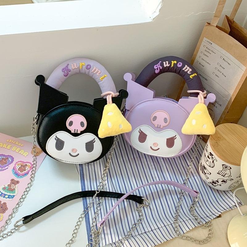 New Cute Girl Mini Shoulder Bag, Sweet Cool Girl Heart Purple Monster Chain Messenger Bag