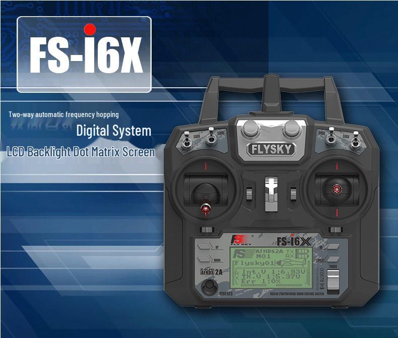 FLYSKY Fusi i6X 6-/10-Channel Transmitter for IA6B/IA10B Receivers, Racing Drone Remote Control