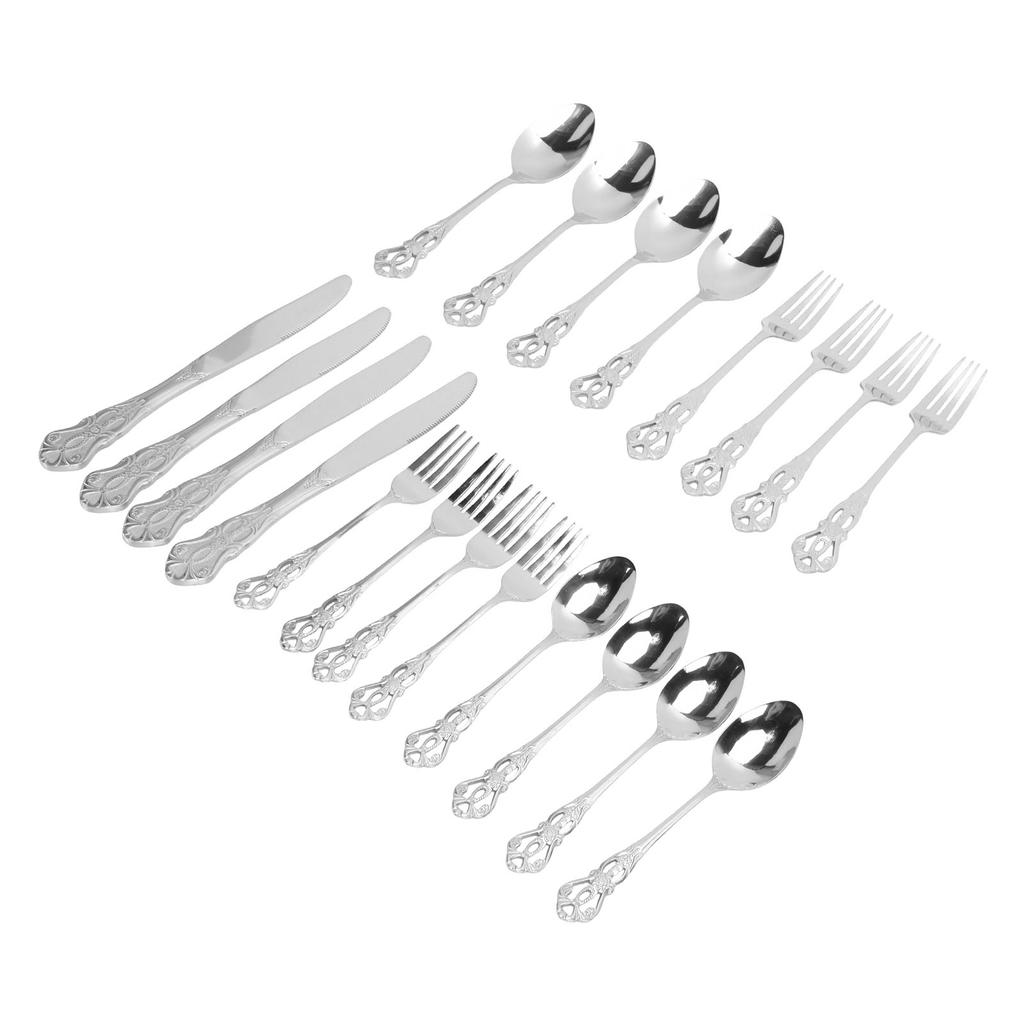 Cutlery Set Vintage Dishwasher Safe Stainless Steel 4 Dinner Forks 4 Dinner Spoons 4 Salad Forks 4 Tea Spoons 4 Dinner Cutters Flatware Set