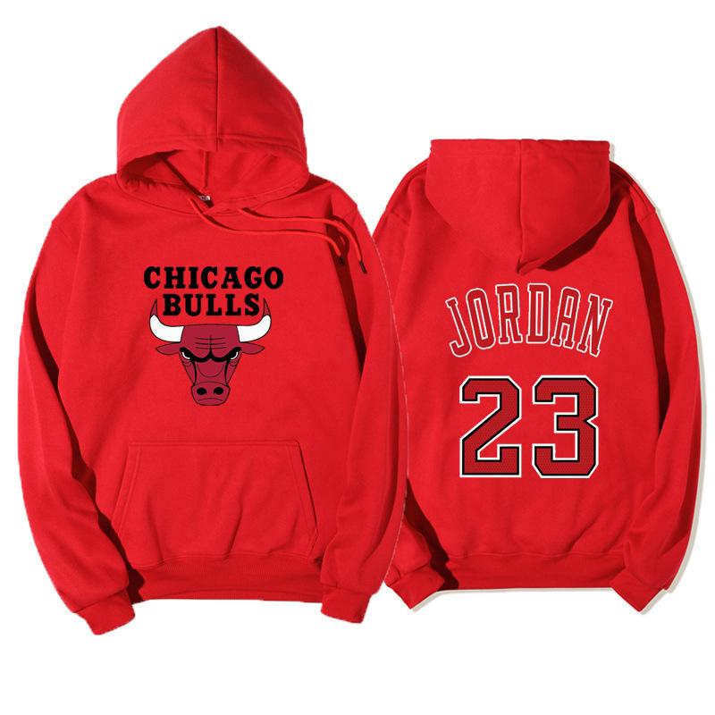 Pánská podzimní zimní mikina s kapucí Vzor NBA23 Módní potištěná mikina Pohodlná ležérní volná mikina