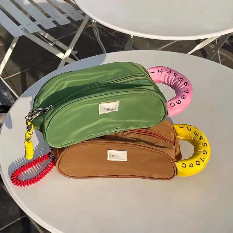 Women Bag Nylon Bucket Waterproof New Fashion Solid Zipper SOFT Handbag Purse Phone Bag Cosmetic Bag Sweet