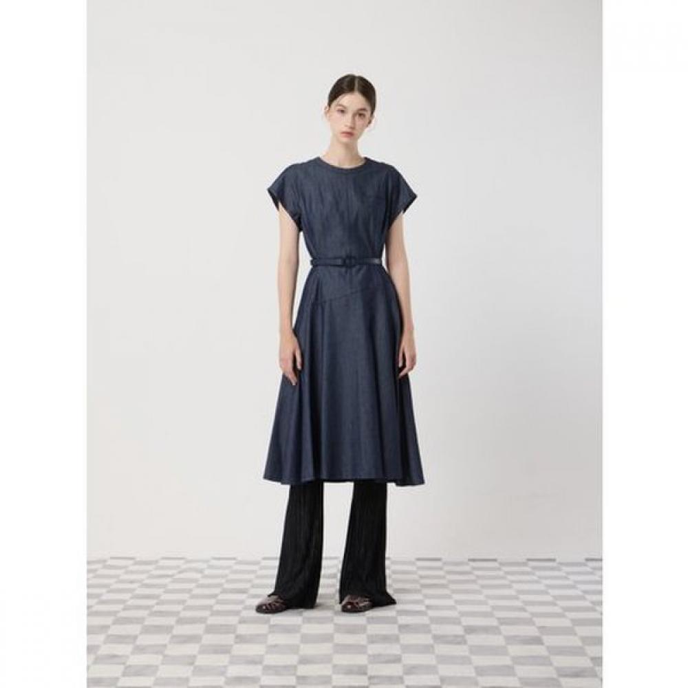 Cc Collect Belted Denim Flare Dress C252mse033 IN (indigo)/66