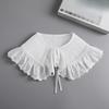 Women Lace Shirt Detachable Collar Wraps Blouse Tops Lapel Fake Collar Shawls Ladies Dress Small Cape Fuax Cols Decor