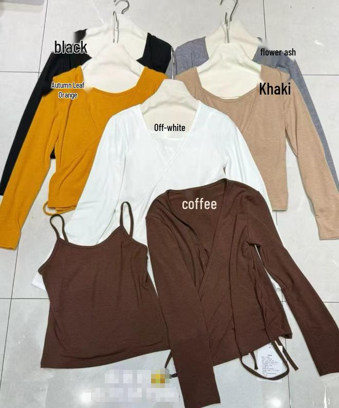 2026 Spring Korean Style Versatile Slimming Two-Way Long Sleeve Top Khaki