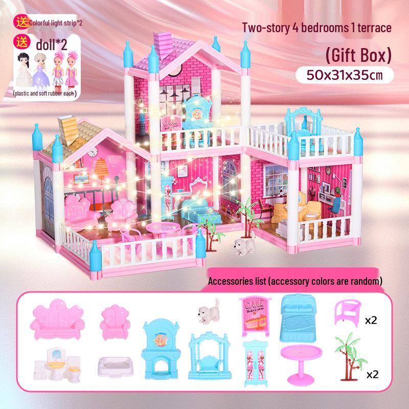 DIY Princess Dollhouse - Children's Pretend Play Castle Villa Set