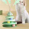 3-stöckiger Katzenspielturm Drehteller Rollkugelspielzeug Interaktives Intelligenz-Trainingsbahn Puzzle Lustige Spiele Zubehör