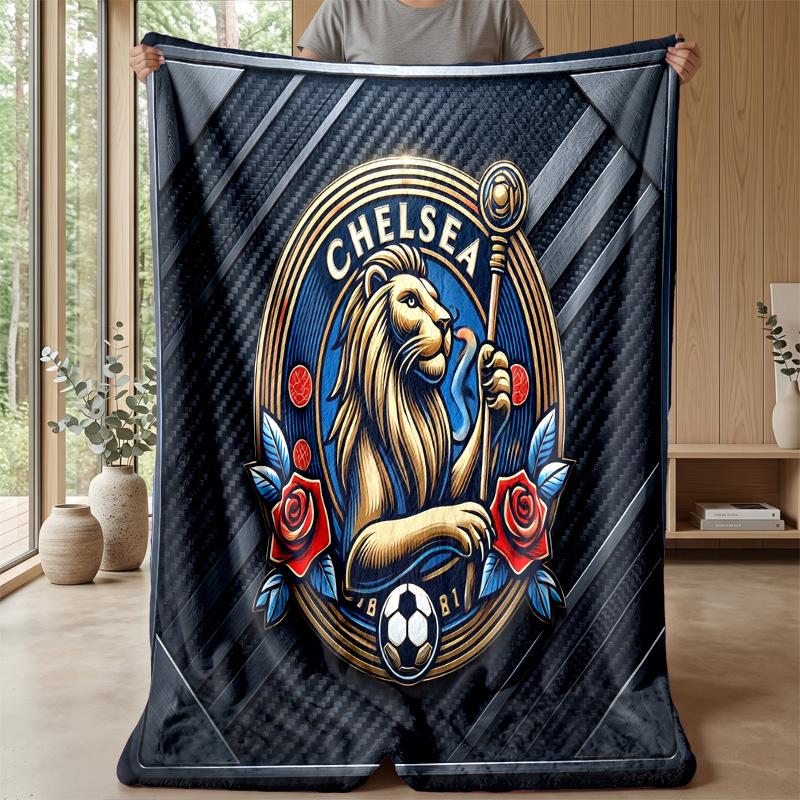Chelsea FC Theme blanket Soft Flannel Blanket Plush Throw Blanket Cozy Sofa Bed Blanket for Home Decor