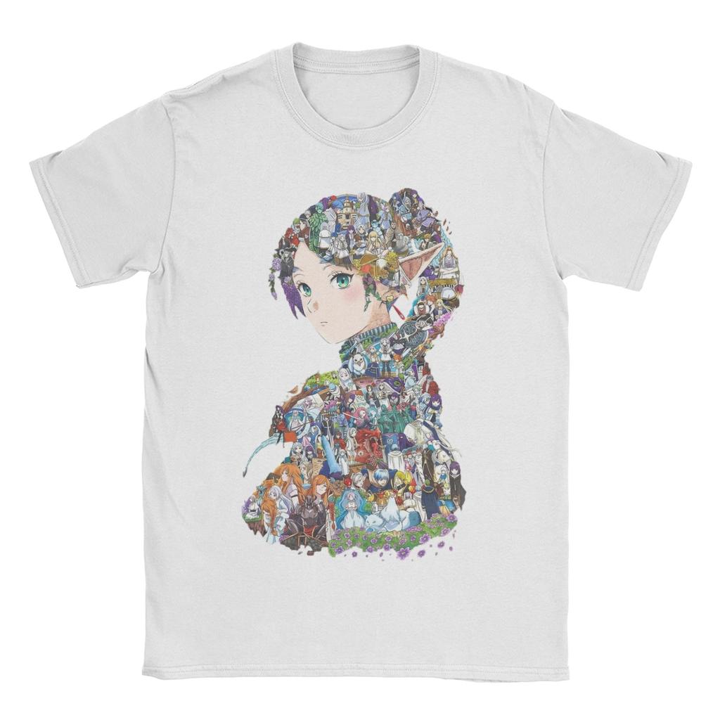 Frieren T Shirt for Unisex Women 100% Cotton Humorous T-Shirt Round Collar  Tees Short Sleeve Clothes 4XL 5XL 6XL
