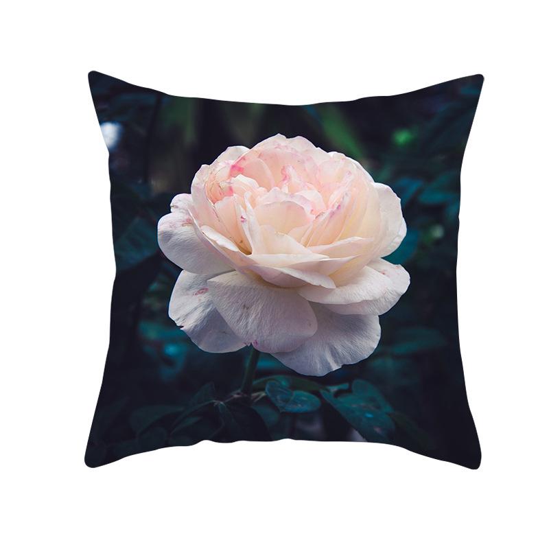 Black Rose Peach Skin Pillow Cover Car Pillow Cover Sofa Cushion Cover for Home Use