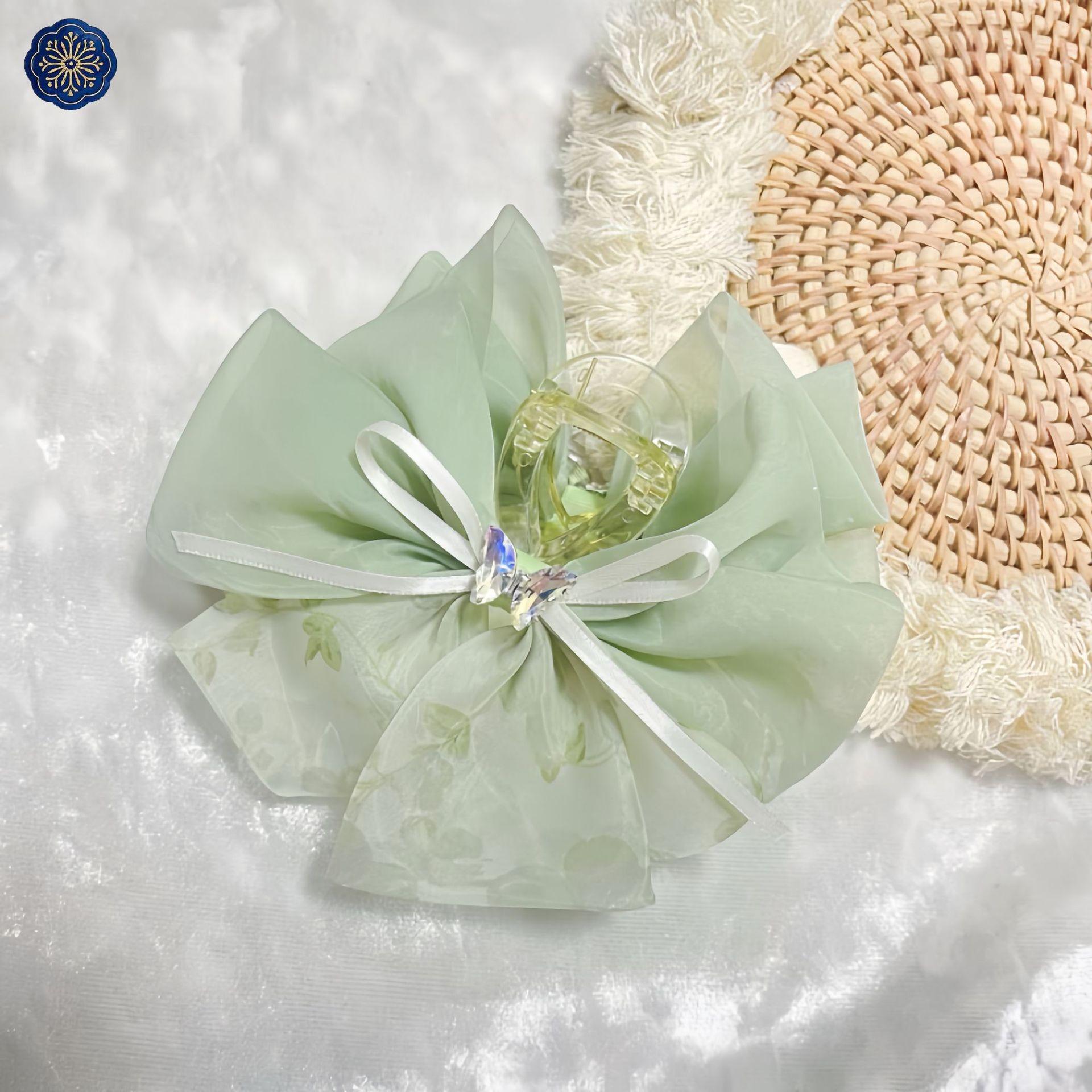 

Elegant Rhinestone Silk Bow Hair Clip for Women - Enhances Volume and Perfects Updos