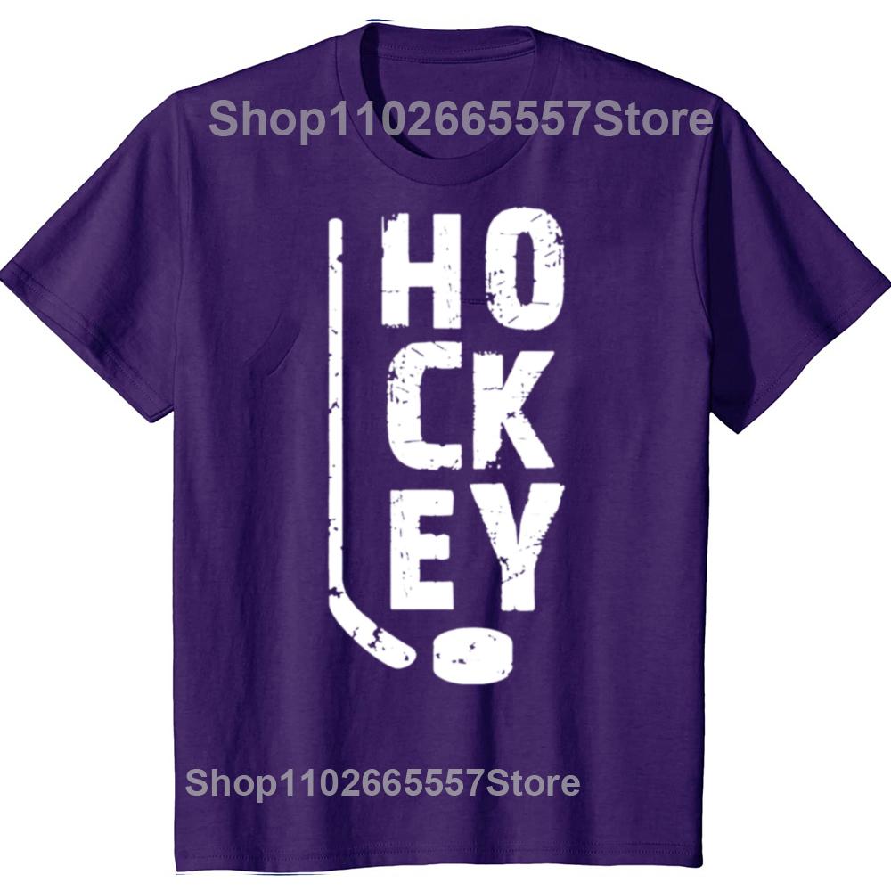 Funny Ice Hockey Player Gift Hockey Son Hockey Dad Graphic Tshirt Men Fashion Casual Tshirt 100 Cotton Loose Oversized T Shirt