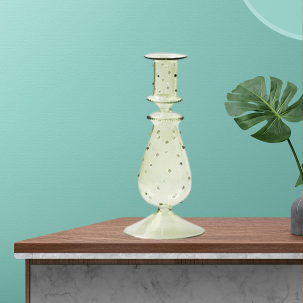 

Glass Candle Holder Set for Decor 9x20.5cm зелений