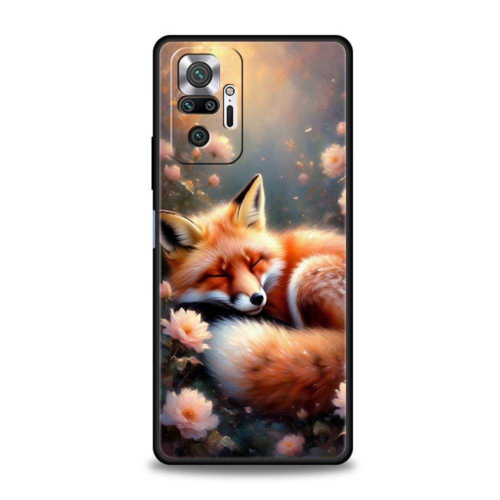 Red Fox Phone Case Cover for Redmi 14C 10C Note 14 13 12 10 11 K40 K50 Pro Plus 5G Shockproof Soft TPU Shell Fundas Capas Bags