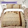 Vintage Sheet Music Pattern Bedding Uilt Set Uilt Cover Pillowcase Home Decoration Birthday Gift (1 * Duvet Cover + 2 * Pillowcase Without Core)