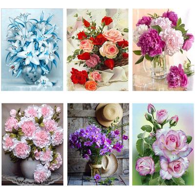 Diamond Embroidery Bright Flower 5D Diamond Mosaic Painting Modern Flower Cross Stitch