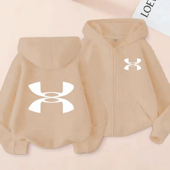 Kinder Strickjacke Herbst Winter Hoodie Reißverschluss Stil Sweatshirt 3-12 Jahre Jungen Mädchen Buchstabe Sport Oberteil Lässige Mode Lockere Jacke Kleidung