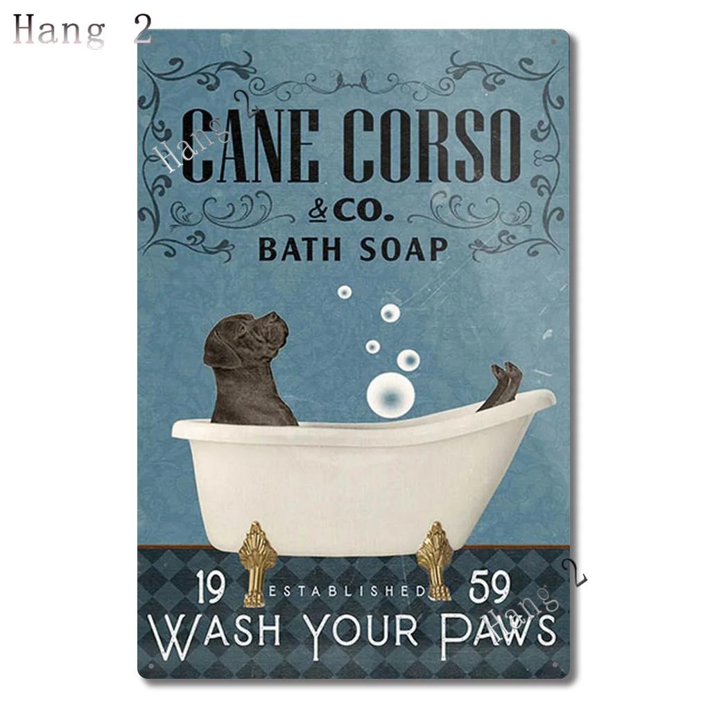 Amantes de Cães Cane Corso Pôster Personalizado do Ano Cão Cane Corso Companhia de Café Decoração de Casa Sinal de Metal para Banheiro Placa de Arte para Casa 8x12 Polegadas