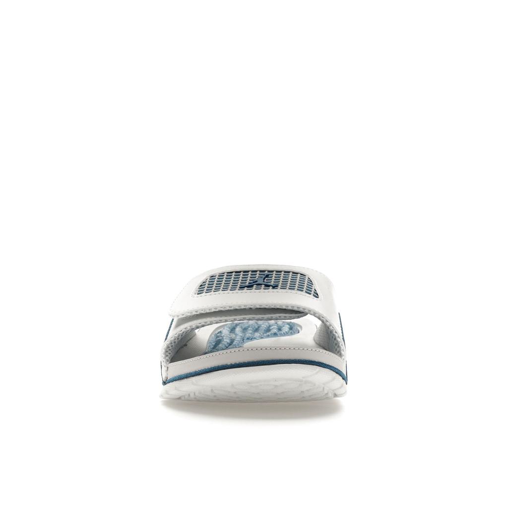Air Jordan Hydro 4 Retro Slide Industrial Blue Men Sneakers White Off-White Neutral-Grey 532225-141
