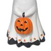 Durable Halloween Decoration Ghost Figurine, Cute Wearing Hat And Holding Home Decor Pumpkin Statue, Resin Ornament for Shelf Tabletop Realistic