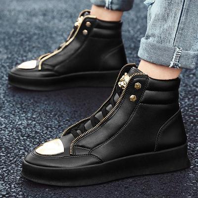 High Top Casual Shoes Men Sneakers  Fashion Skateboard Shoes Leopard Platform Shoe Sport Training Shoes Men's Ankle Boots