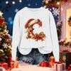 Women's Fashionable Casual Long-Sleeved Christmas Letter Print Crew-Neck Sweatshirt