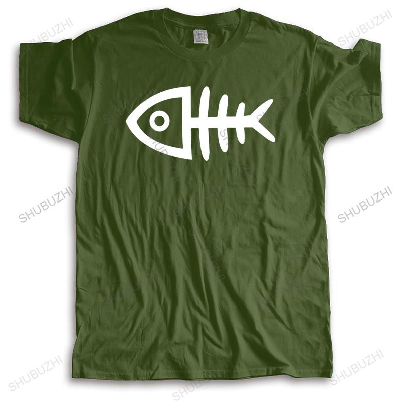 Mens summer cotton brand tshirt loose style t-shirt high quality fashion casual Fishbone print casual teeshirt for him plus size