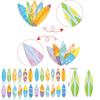 Shape Surfboard Decals Children Party With 60 Paper Stickers Festival Decorate