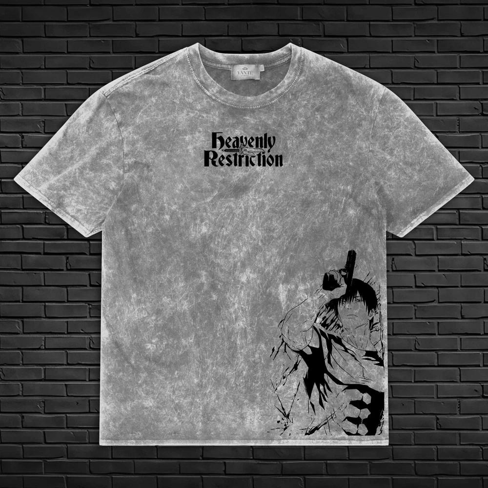 Toji Fushiguro Sorcerer Killer Anime TShirt Acid Wash Casual Tee XL
